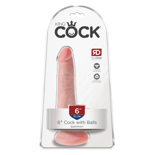 King Cock 6 Inch Realistic Dildo with Balls