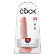 King Cock Dildo Realista de 6 Pulgadas con Testículos