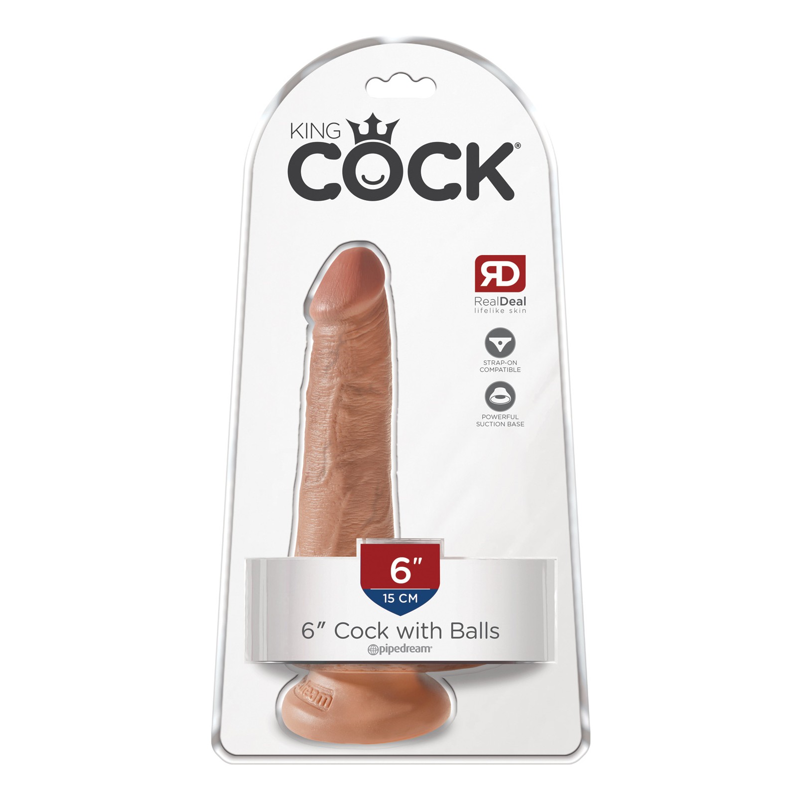 King Cock 6" Pene con Testículos - Beige