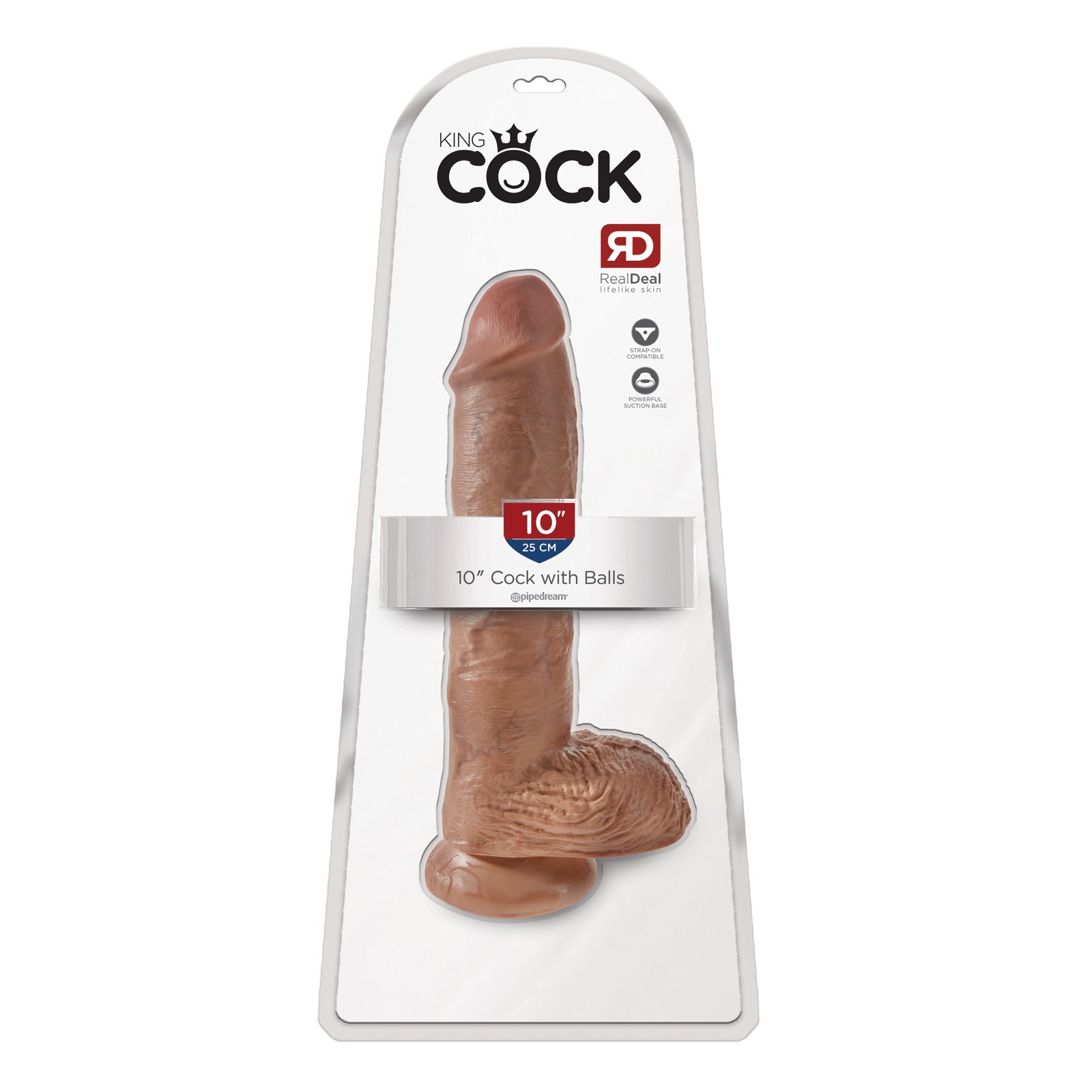 King Cock 10 Inch Dildo with Balls - Tan