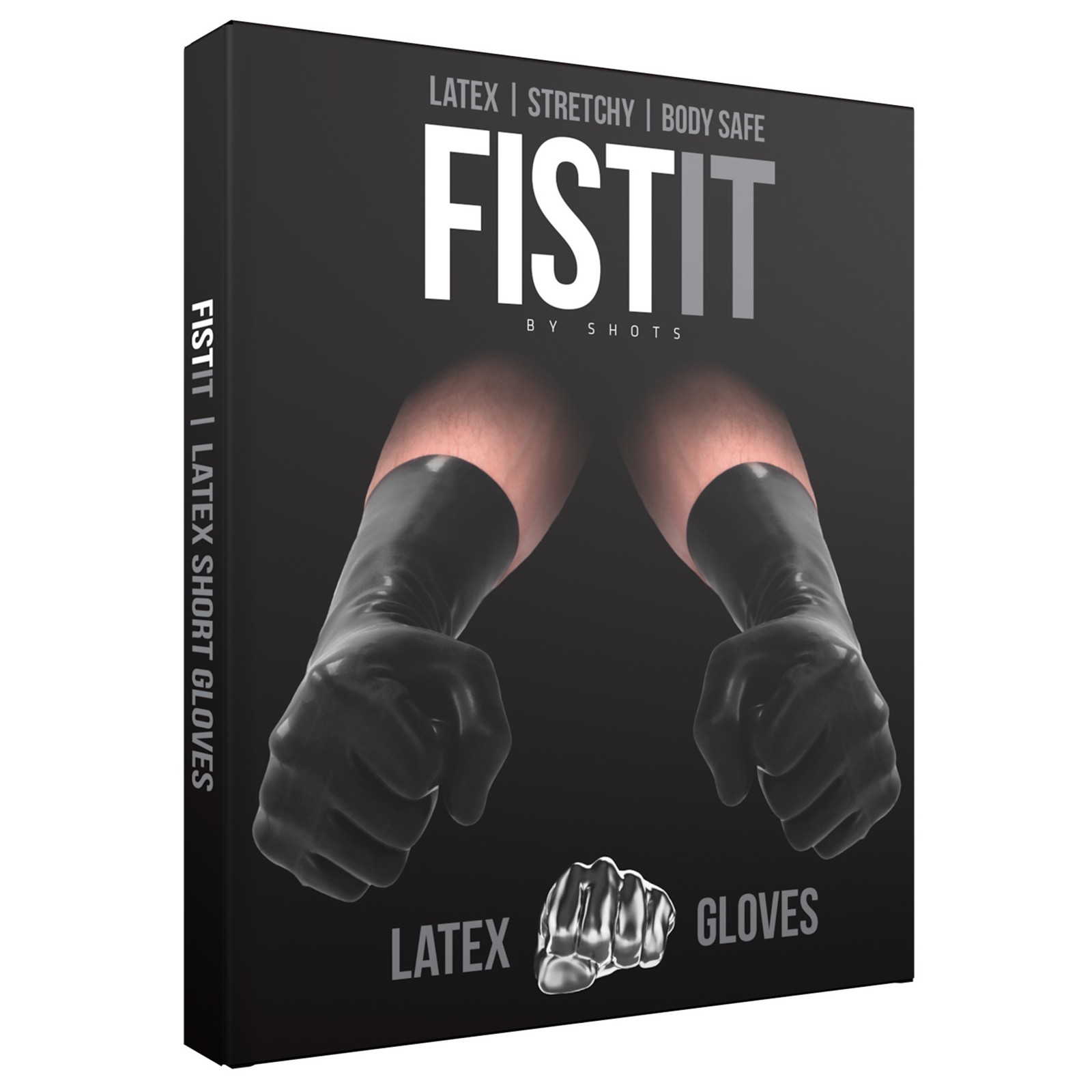 Shots Latex Short Gloves - Black