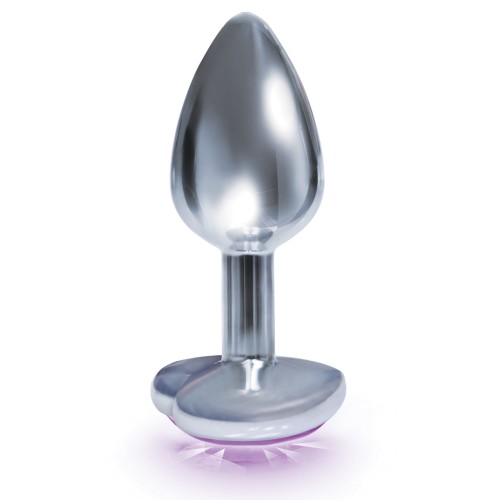 Plug Corazón Bejeweled Plateado Violeta