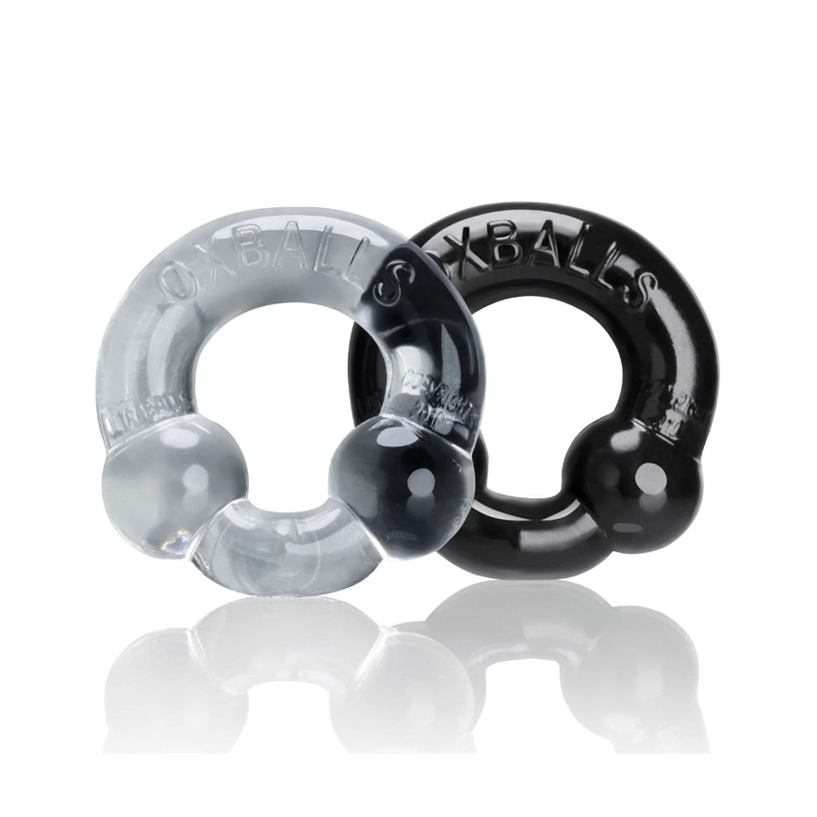 Oxballs Ultraballs Cock Rings Black Clear Pack of 2