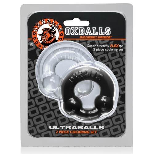 Anillos para el Pene Oxballs Ultraballs Negro Claro Paquete de 2