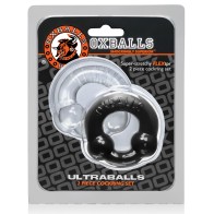 Oxballs Ultraballs Cock Rings Black Clear Pack of 2