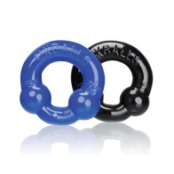 Anillos para el Pene Oxballs Ultraballs Negro/Azul Policía Pack de 2 - Mejora del Placer