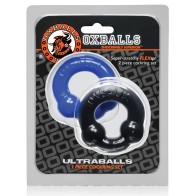 Anillos para el Pene Oxballs Ultraballs Negro/Azul Policía Pack de 2 - Mejora del Placer