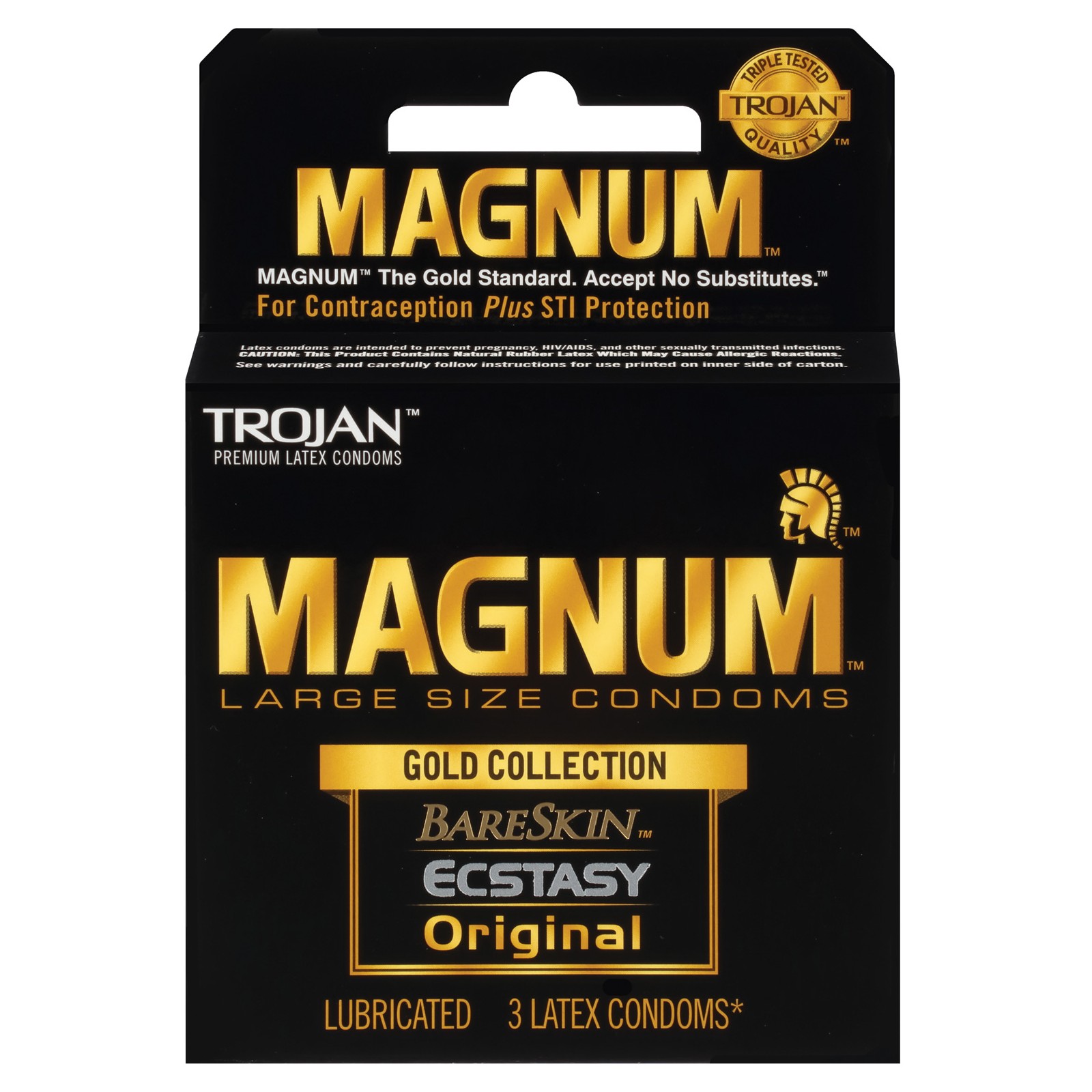 Colección Magnum Gold de Trojan Caja de 3 - Placer Ultimo