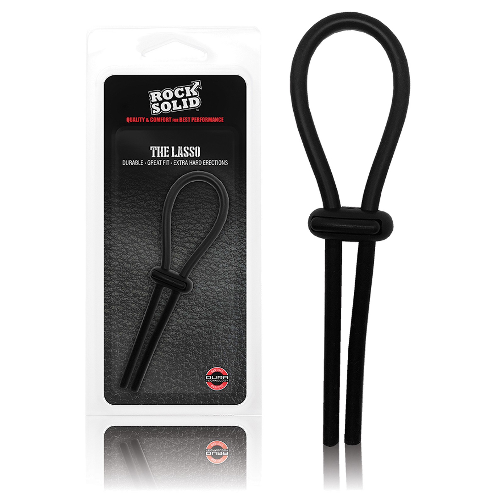 Rock Solid Lasso Adjustable Cockring - Black