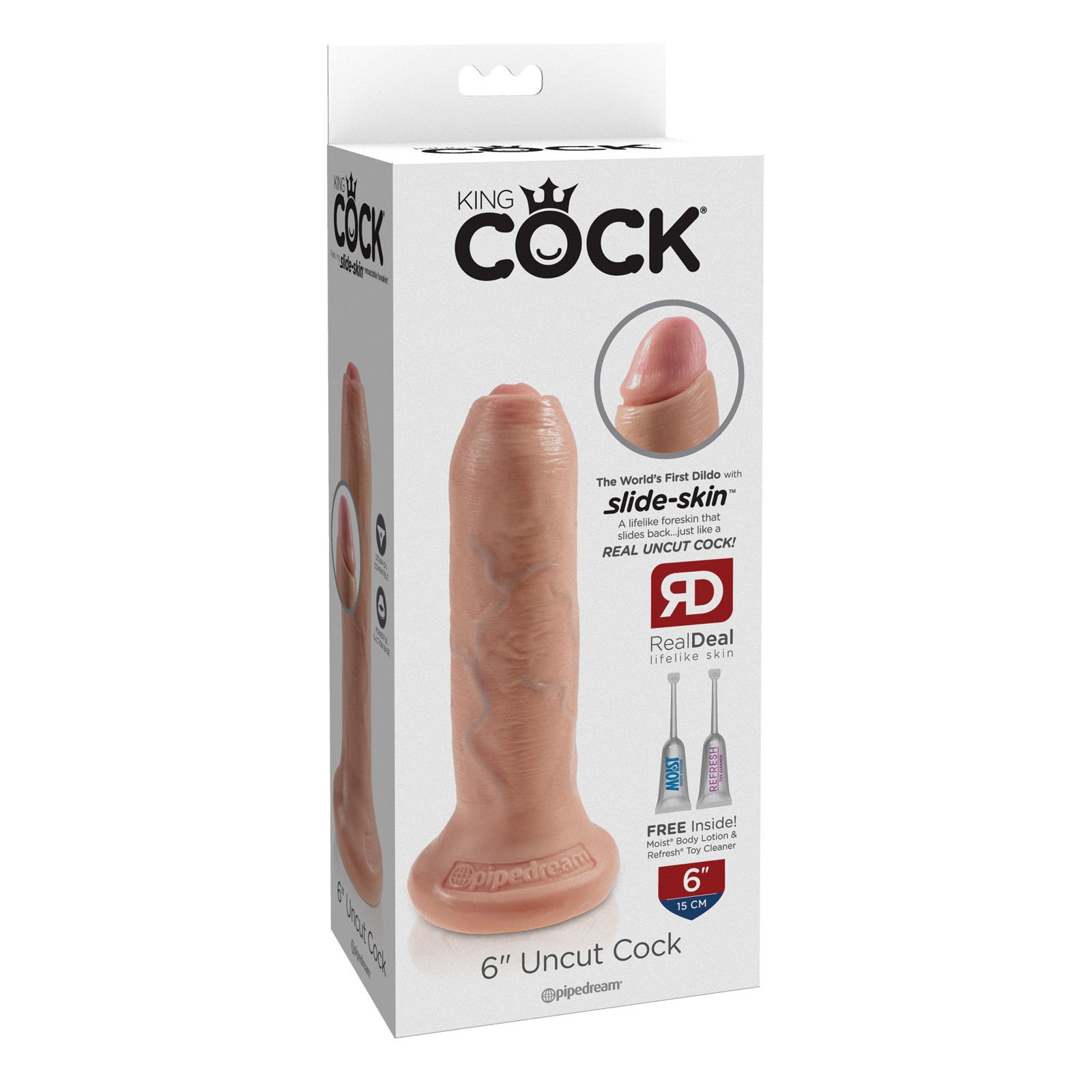 King Cock Dildo No Cortado de 6 Pulgadas para Placer Realista