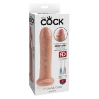 Dildo Sin Circuncidar King Cock de 7 Pulgadas con Piel