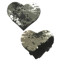 Heart Paillettes Cambiantes de Color Slate/Negro