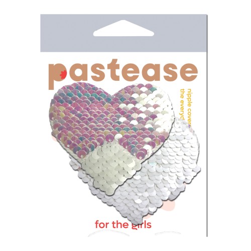 Pastease Premium Color Changing Flip Sequins Heart Pearl White One Size