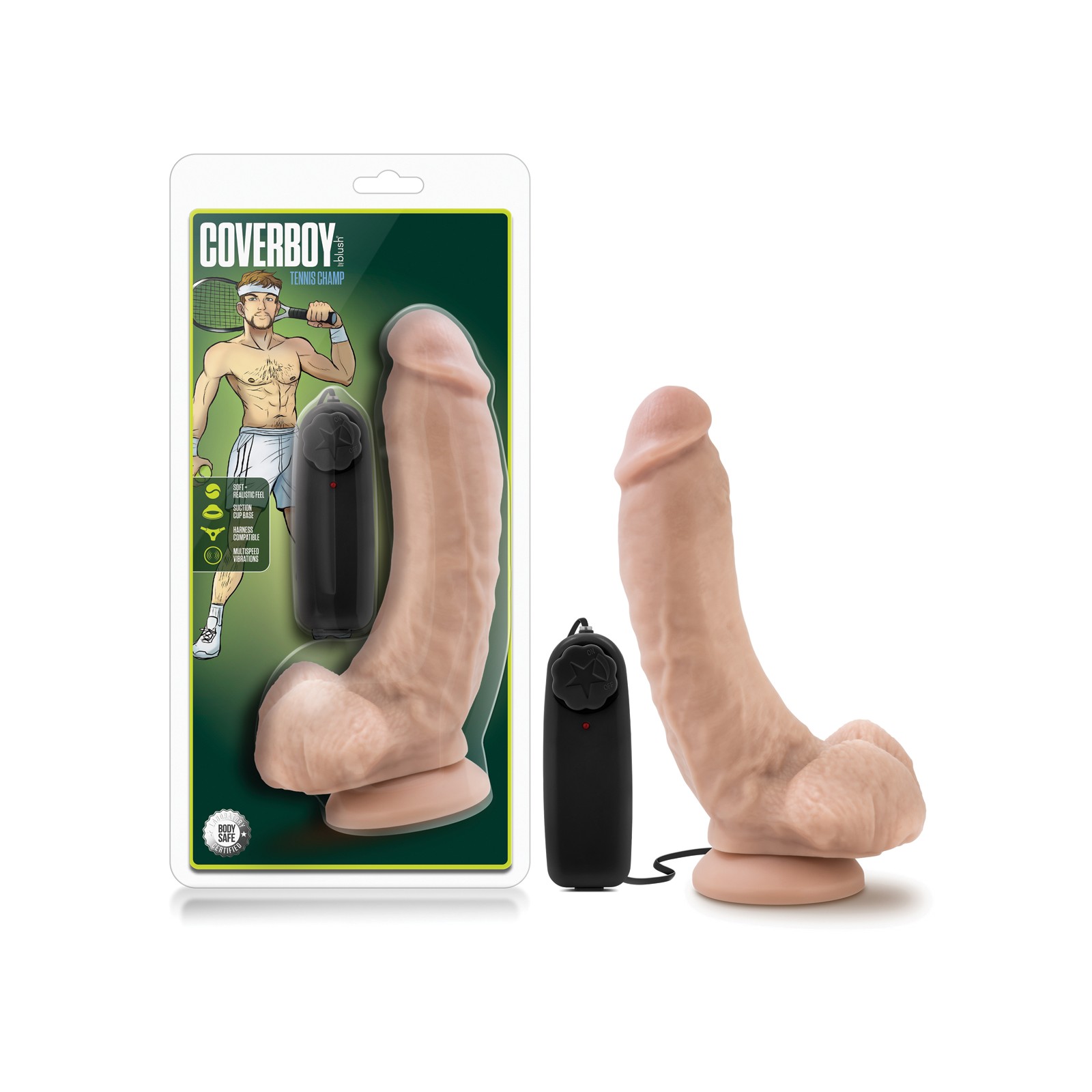 Dildo Vibrador Realista Blush Coverboy Tennis Champ 9"