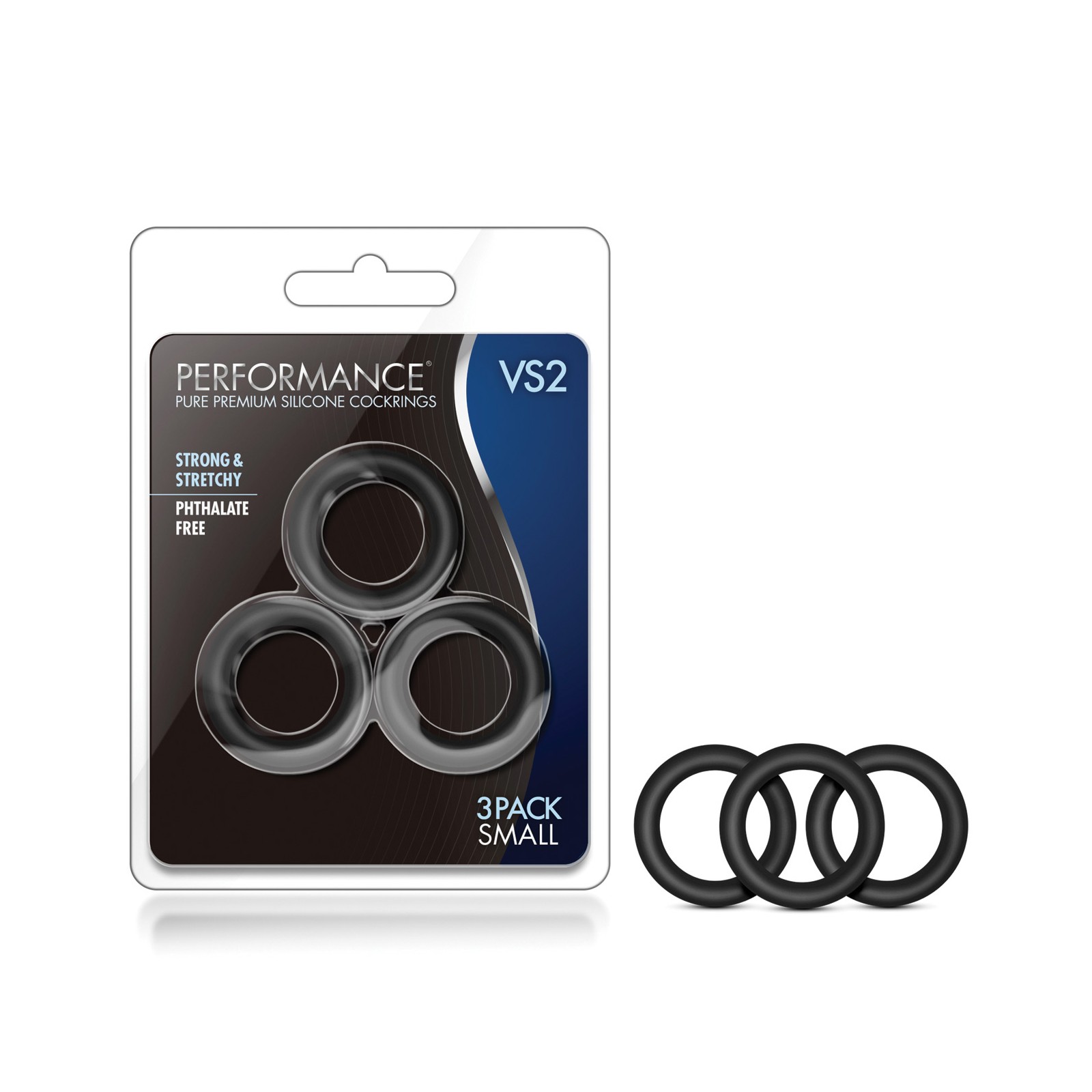 Blush Performance Silicone Cockrings Small - Black