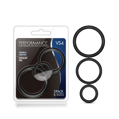 Blush Performance Silicone Cockring Set for Maximum Pleasure