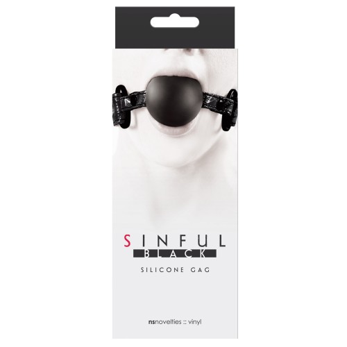 Gag de Silicona Suave Sinful Negro