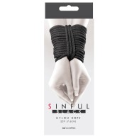 Sinful 25 Feet Nylon Rope Black