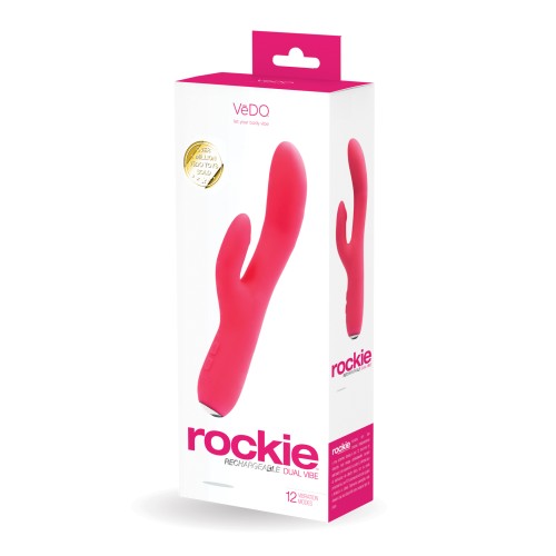 VeDO Rockie Vibrador Doble Recargable Rosa Picante