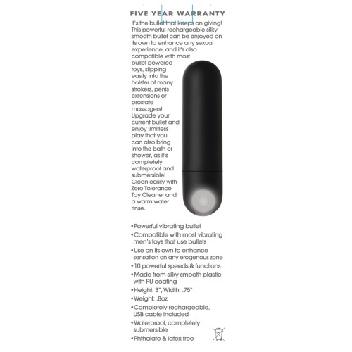 Zero Tolerance All Powerful Rechargeable Bullet for Strong Pleasures