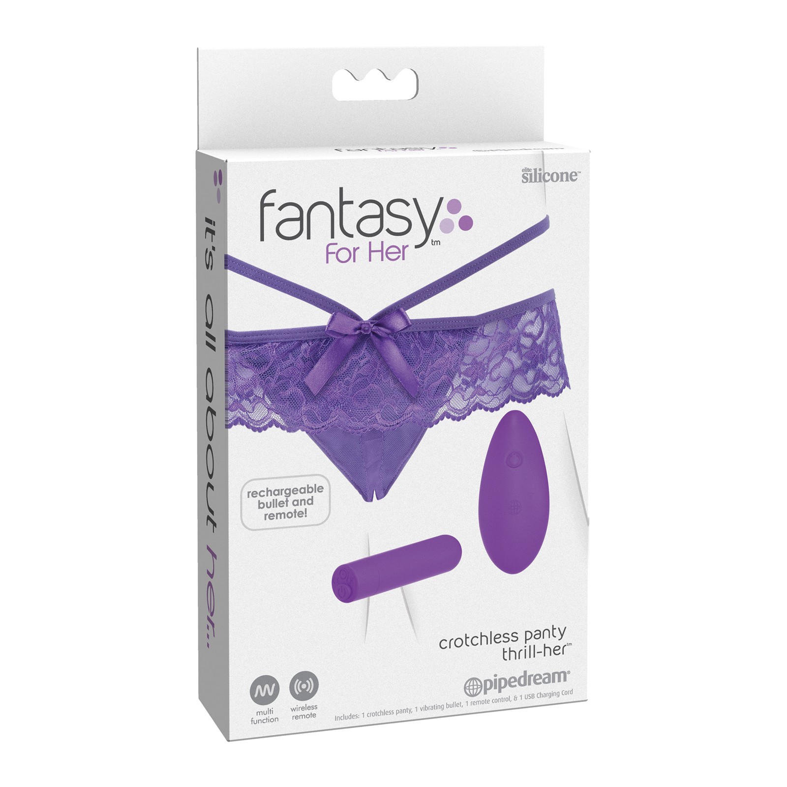 Fantasy For Her Crotchless Panty Thrill Her Purple