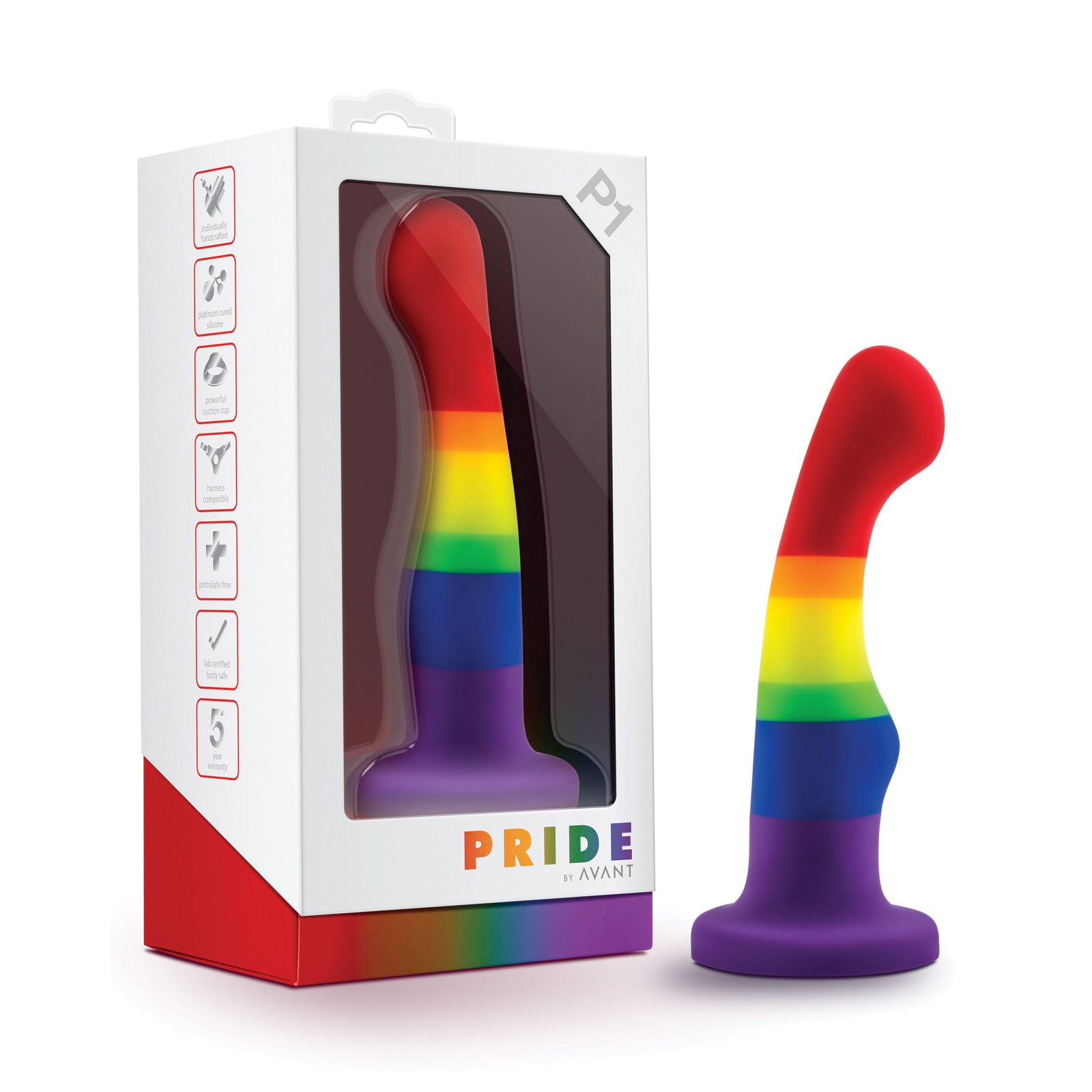 Blush Avant P1 Gay Pride Silicone Dong - Freedom