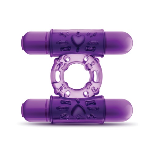 Blush Dual Vibrating Cockring Purple - Enhance Your Pleasure