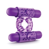 Blush Dual Vibrating Cockring Purple - Enhance Your Pleasure