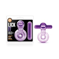 Blush Play with Me Lick it Vibrating Double Strap Cockring - Purple