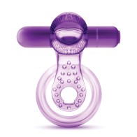 Anillo para el Pene Blush Play con Vibración y Doble Correa - Morado