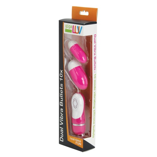 GigaLuv Dual Vibrator Bullets 10 Functions Pink