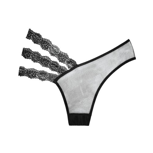 Adore Sheer & Lace Wild Orchid Panty - Black for Elegant Touch