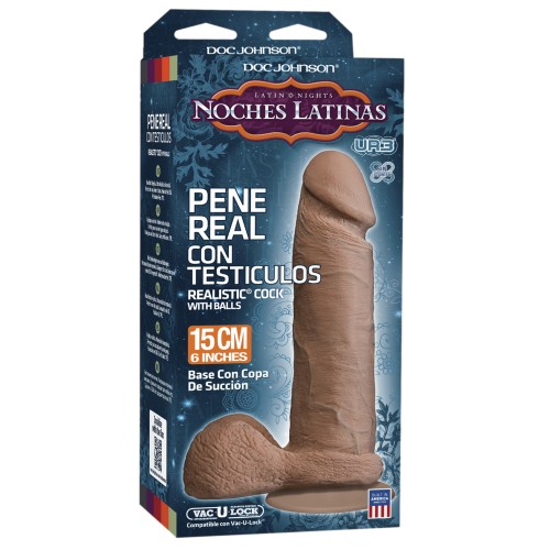 Noches Latinas Ultraskyn Realistic Dildo with Balls 6 Inch Caramel