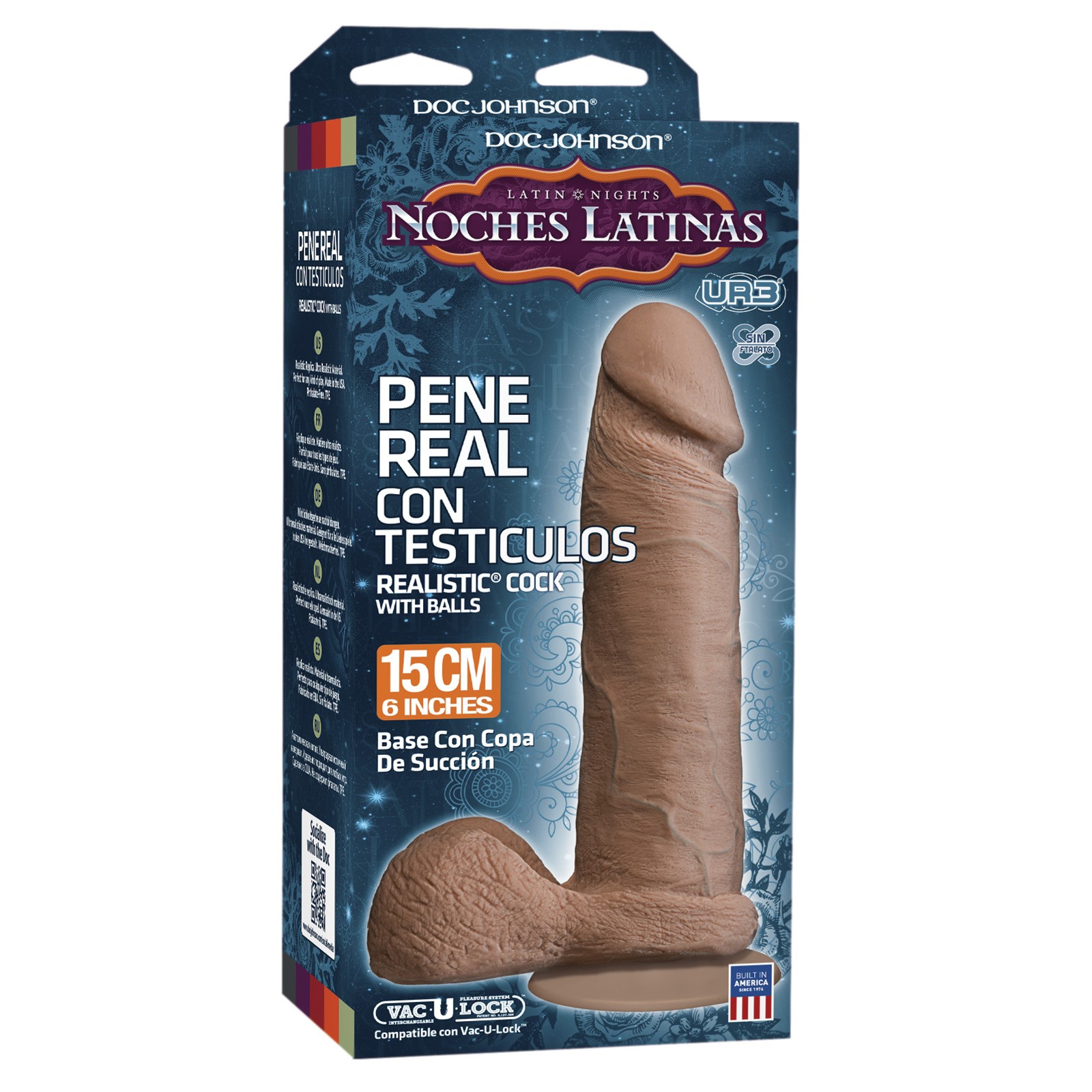 Noches Latinas Ultraskyn Realistic Dildo with Balls 6 Inch Caramel