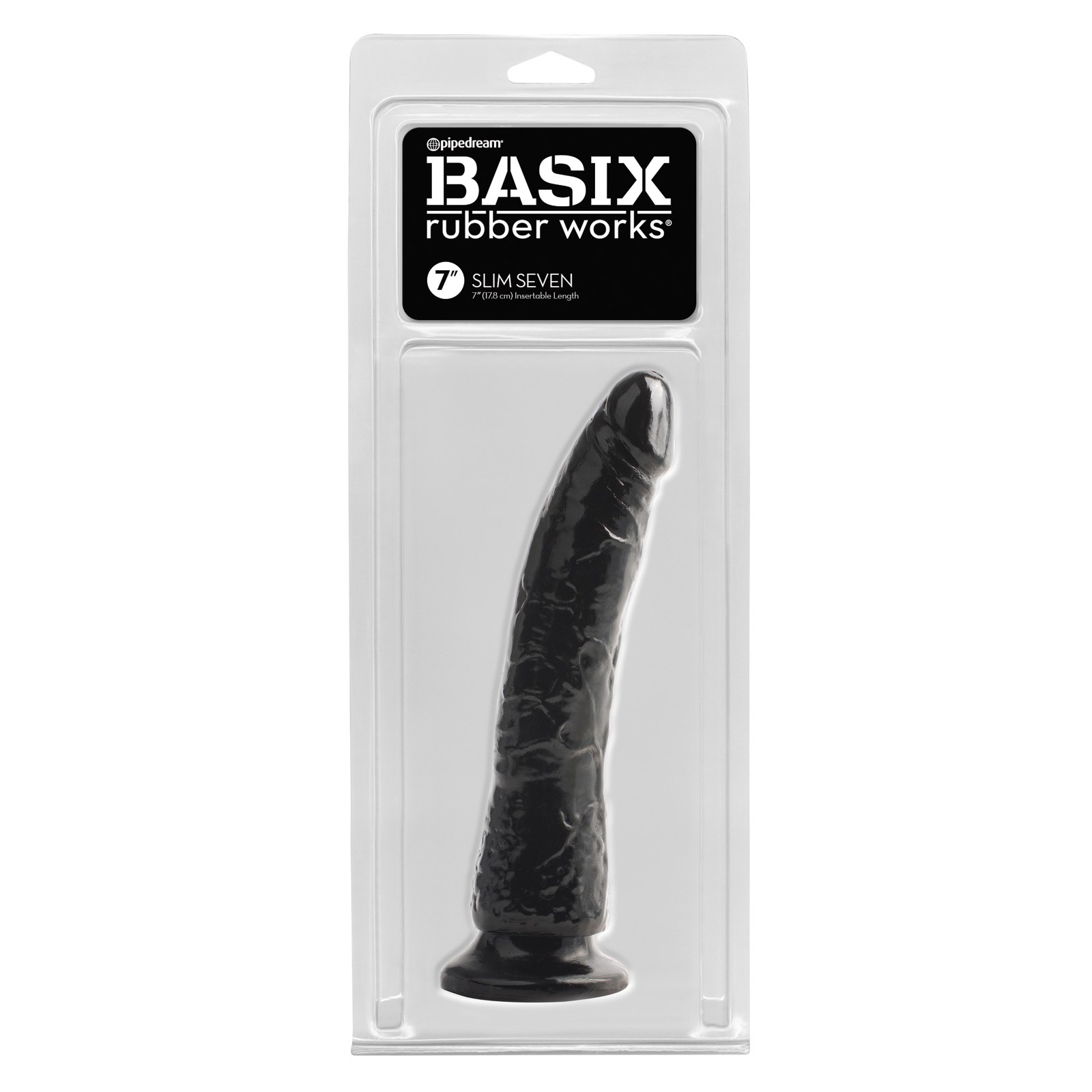 Dildo Slim 7 Pulgadas Basix Rubber Works Negro