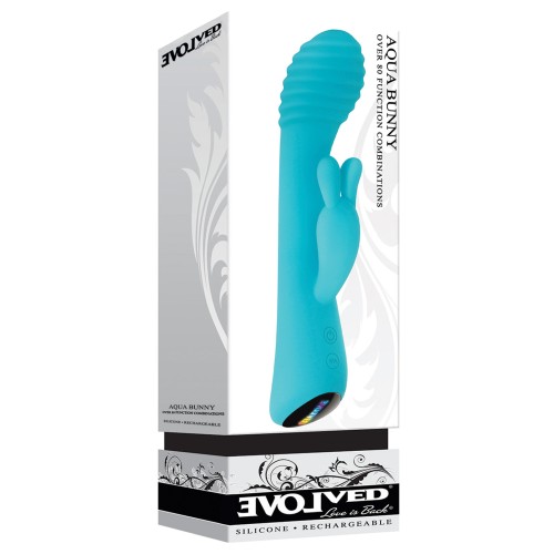 Evolved Aqua Bunny Vibrator for G-Spot and Clitoral Stimulation