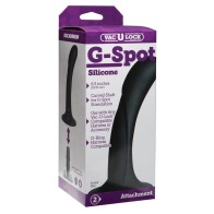 Vac-U-Lock G Spot Silicone Dong Black - Curved Design