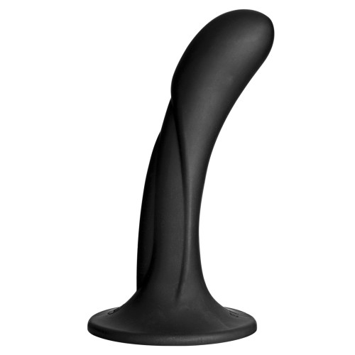 Vac-U-Lock G Spot Silicone Dong Black - Curved Design