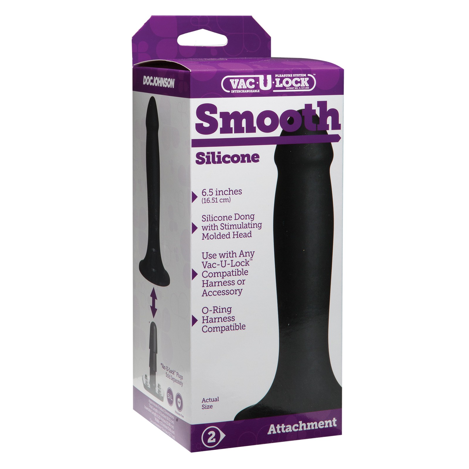 Dong de Silicona Suave Vac-U-Lock para Juego Versátil