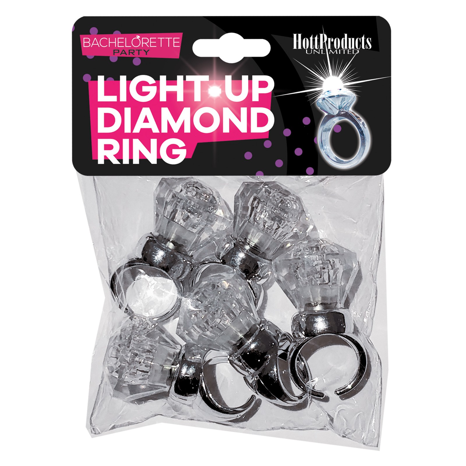 Light Up Diamond Ring Pack - Bachelorette Party Fun