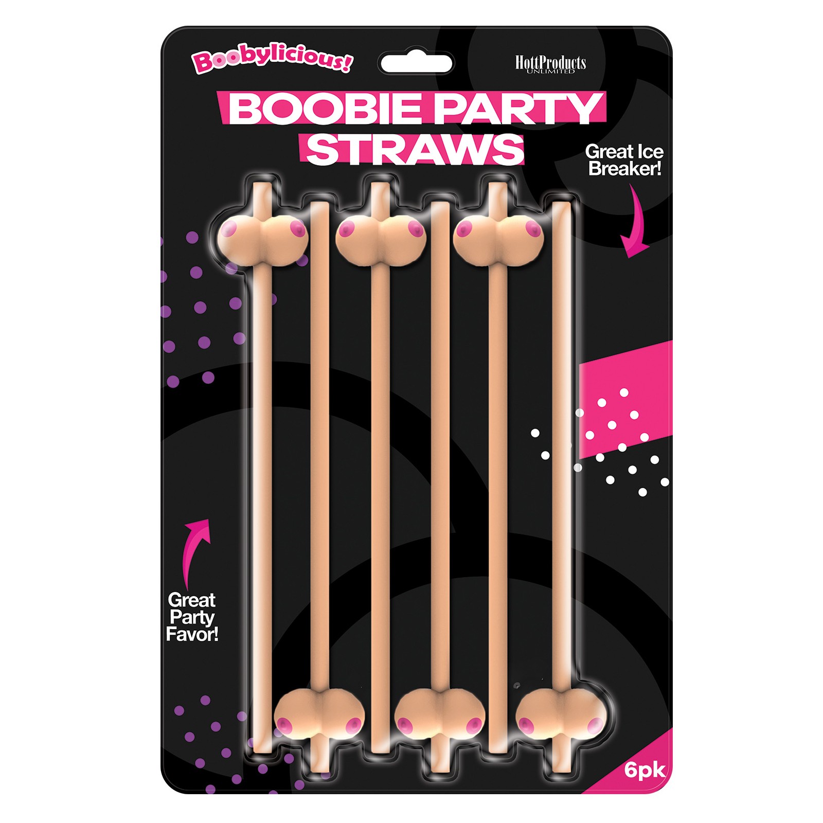 Booby Straws Flesh Pack of 6