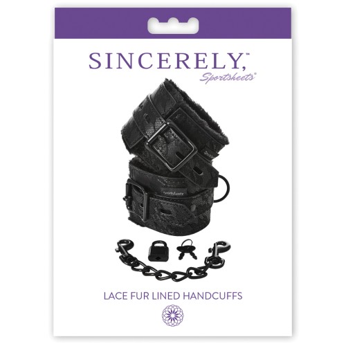 Sincerely Lace Fur Lined Handcuffs for Intimate Play