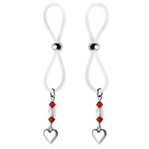 Bijoux de Nip Halos de Pezón con Encanto de Corazón Rojo/Transparente