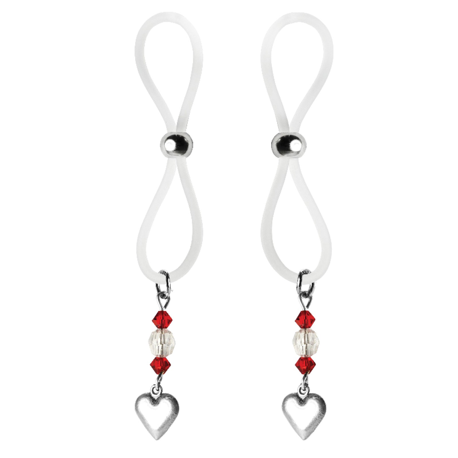 Bijoux de Nip Halos de Pezón con Encanto de Corazón Rojo/Transparente