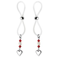 Bijoux de Nip Halos de Pezón con Encanto de Corazón Rojo/Transparente