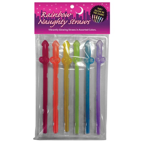 Naughty Glow in the Dark Rainbow Straws