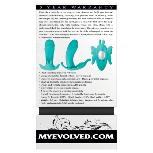 Evolved Butterfly Effect Dual Stim Vibrator Teal