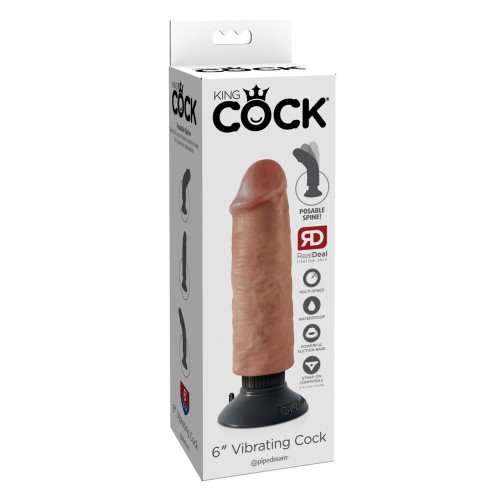 King Cock 6" Vibrating Cock - Tan