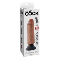 King Cock 6" Vibrating Cock - Tan