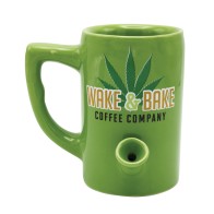 Wake & Bake Coffee Mug 10 oz Green Collector's Item